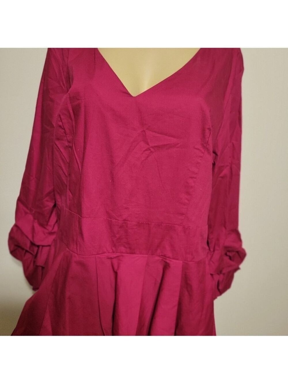 Ashley Stewart Red Sangria  Ruffled Sleeve Top Size 18 - Picture 2 of 6
